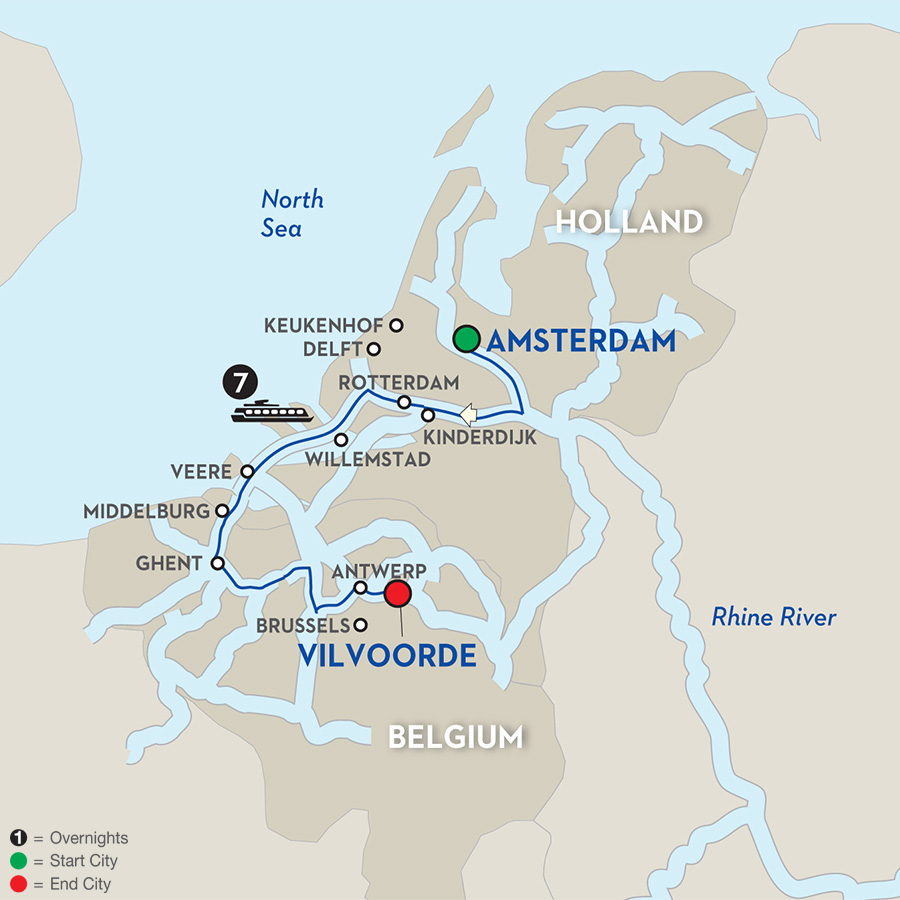 Southbound Itinerary Map
